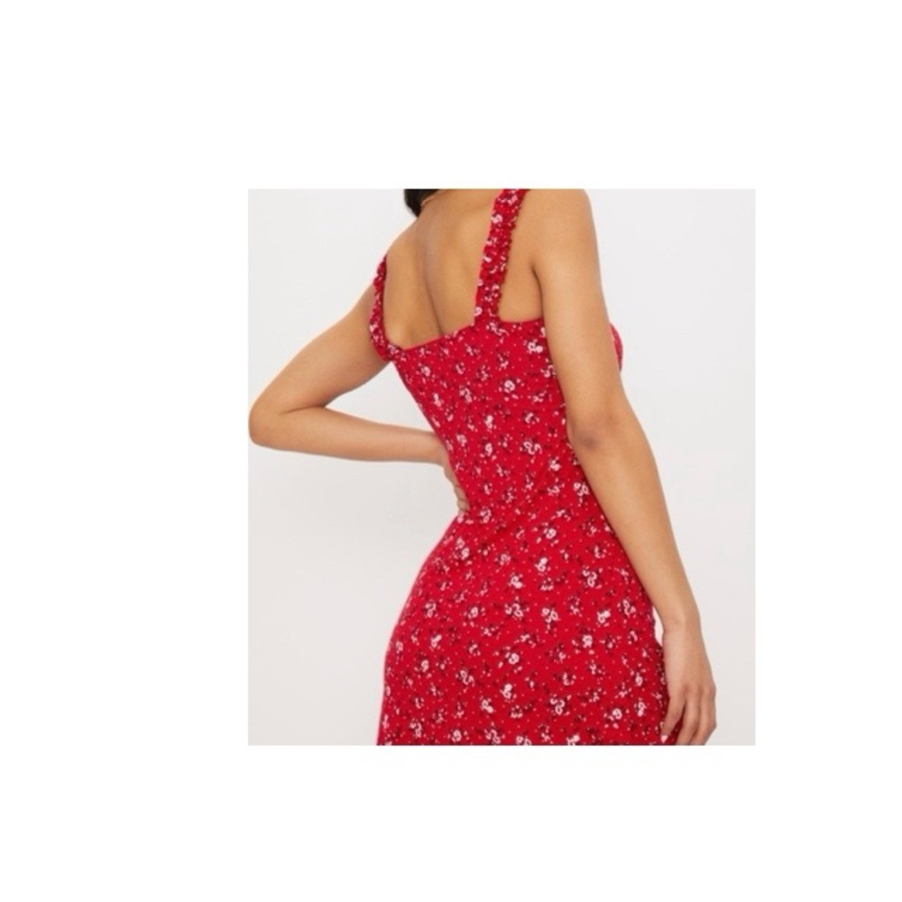 PrettyLittleThing Ditsy Floral Frill‎ Detail Shift Dress NWT - Picture 7 of 8